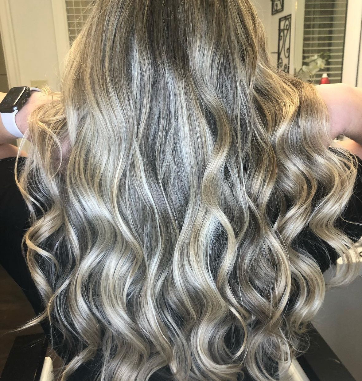 ash blonde highlights balayage waves boho hair naples florida