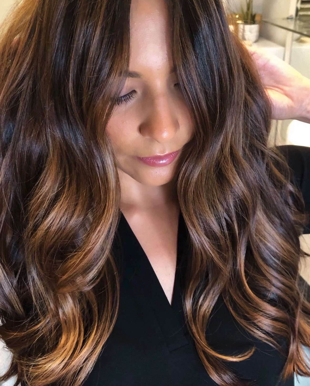 brunette caramel balayage highlights naples florida